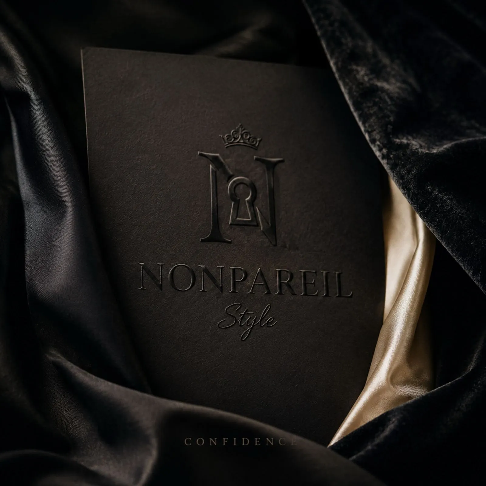The CONFIDENCE portfolio in black leather and silk