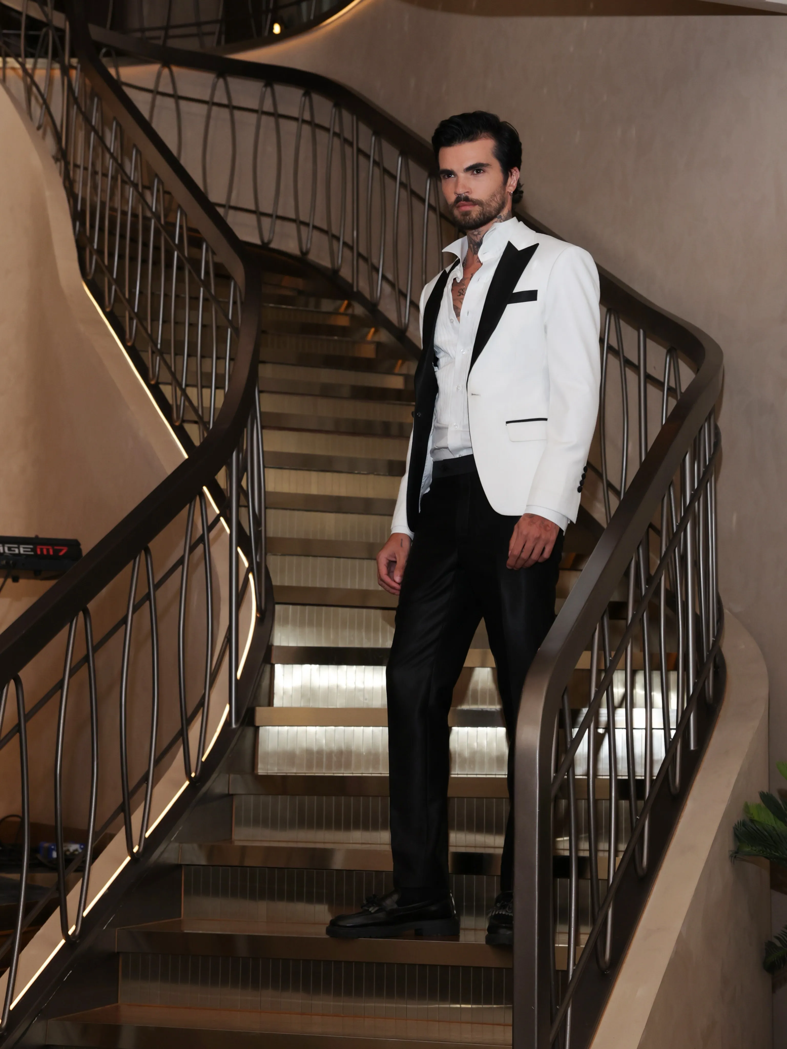 White dinner jacket with black lapel