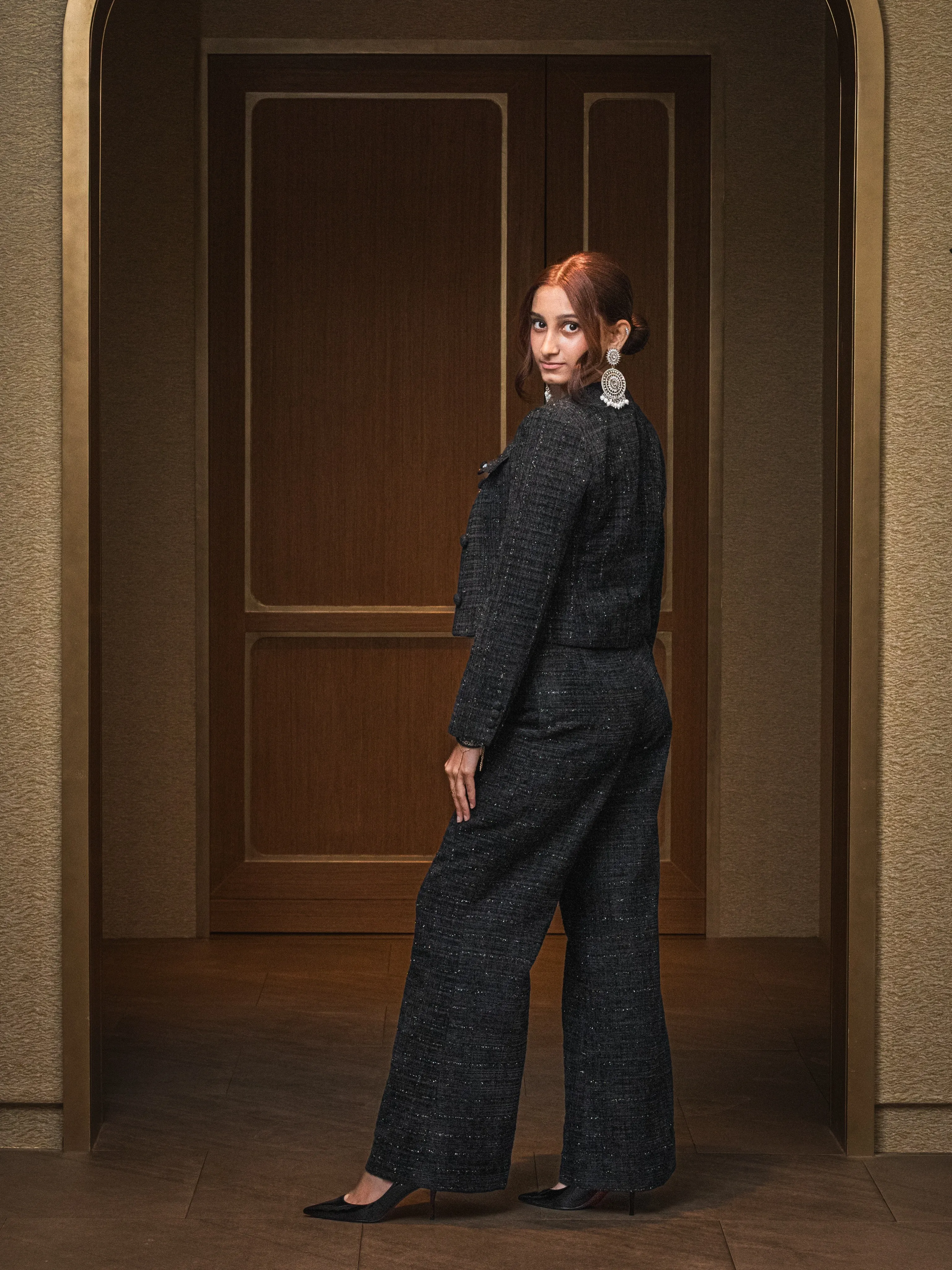 Black knit set