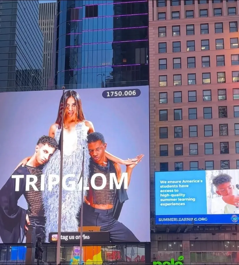 Tripglom campaign, Times Square billboard, New York