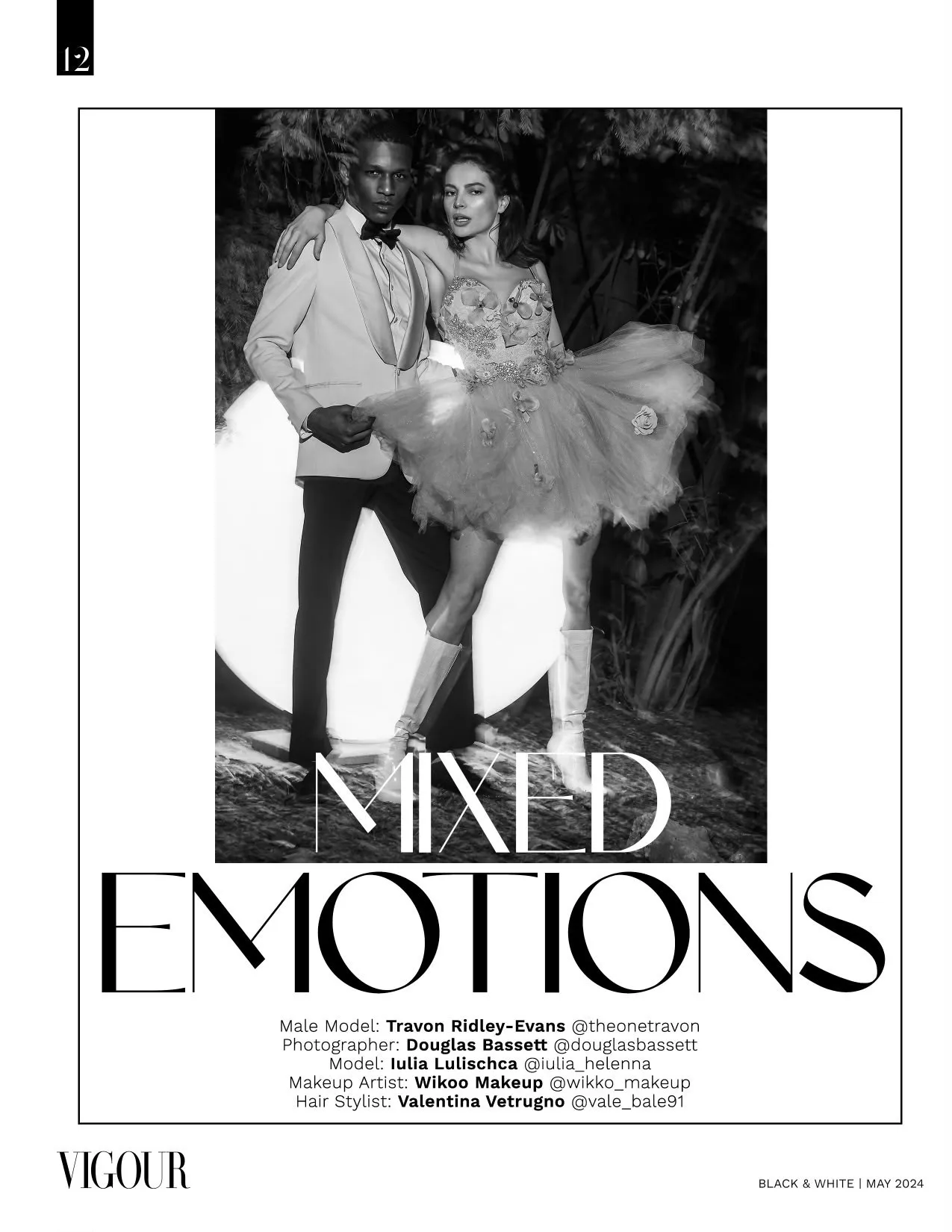 Vigour Magazine, Mixed Emotions, Travon Ridley-Evans in a white dinner jacket